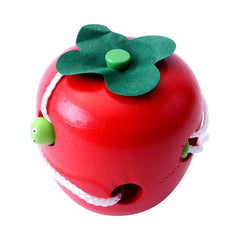 Wooden Learning and Education Children Colorful Worm Eat Fruit Apple Educational Toys, Worm Eat Fruit Apple