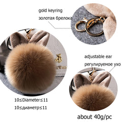 Fur Pom Keychains Fake Rabbit Fur Ball Keychain