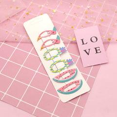6 PCS/Set Kids Hair Accessories Fruit Hairpins Cartoon Rainbow Hair Clip, New Bird pineapple 8#, Bird pineapple 6#, Ice cream 1#, Mermaid 2#, Candy rainbow 5#, Red Mermaid 4#, Blue Mermaid 3#, Strawberry watermelon 7#