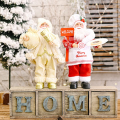 Christmas Decoration Standing Santa Claus Doll Christmas Backpack Old Man Doll Ornaments, Oil Lamp, Chevrolet, Chef, Gift