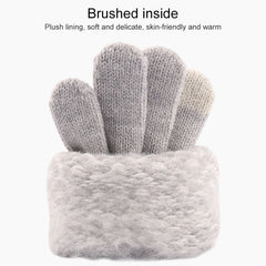 Winter Touch Screen Gloves Women Men Warm Stretch Knit Mittens Imitation Wool Thicken Full Finger Gloves, White, Grey, Black, Yellow, Navy Blue, Kids White, Kids Black, A-Navy Blue, A-Black, A-White, A-Grey, B-Grey, B-Blue, C-Yellow, C-Blue, C-Purple  ...