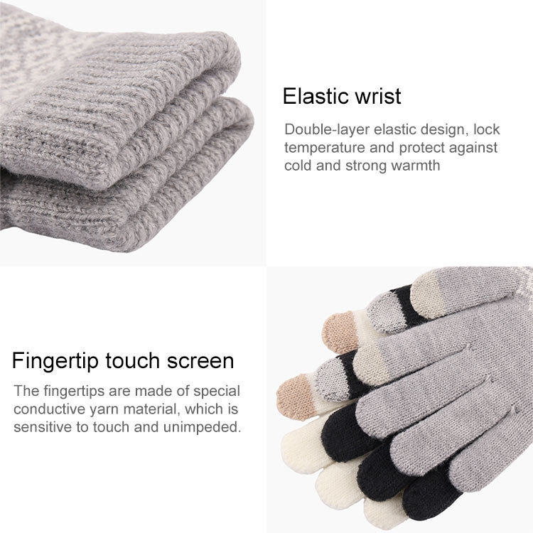 Winter Touch Screen Gloves Women Men Warm Stretch Knit Mittens Imitation Wool Thicken Full Finger Gloves, White, Grey, Black, Yellow, Navy Blue, Kids White, Kids Black, A-Navy Blue, A-Black, A-White, A-Grey, B-Grey, B-Blue, C-Yellow, C-Blue, C-Purple  ...