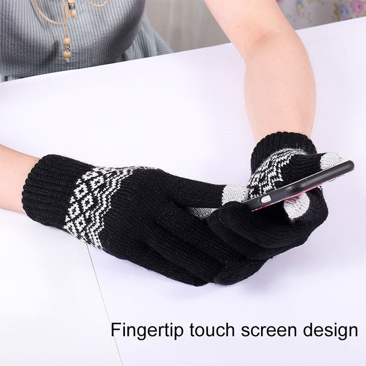 Winter Touch Screen Gloves Women Men Warm Stretch Knit Mittens Imitation Wool Thicken Full Finger Gloves, White, Grey, Black, Yellow, Navy Blue, Kids White, Kids Black, A-Navy Blue, A-Black, A-White, A-Grey, B-Grey, B-Blue, C-Yellow, C-Blue, C-Purple  ...