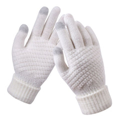 Winter Touch Screen Gloves Women Men Warm Stretch Knit Mittens Imitation Wool Thicken Full Finger Gloves, White, Grey, Black, Yellow, Navy Blue, Kids White, Kids Black, A-Navy Blue, A-Black, A-White, A-Grey, B-Grey, B-Blue, C-Yellow, C-Blue, C-Purple  ...