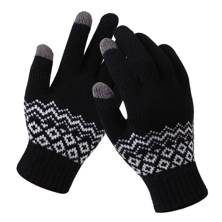 Winter Touch Screen Gloves Women Men Warm Stretch Knit Mittens Imitation Wool Thicken Full Finger Gloves, White, Grey, Black, Yellow, Navy Blue, Kids White, Kids Black, A-Navy Blue, A-Black, A-White, A-Grey, B-Grey, B-Blue, C-Yellow, C-Blue, C-Purple  ...
