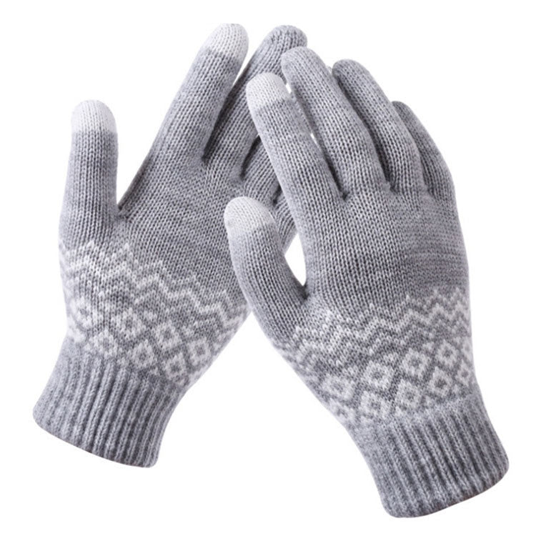 Winter Touch Screen Gloves Women Men Warm Stretch Knit Mittens Imitation Wool Thicken Full Finger Gloves, White, Grey, Black, Yellow, Navy Blue, Kids White, Kids Black, A-Navy Blue, A-Black, A-White, A-Grey, B-Grey, B-Blue, C-Yellow, C-Blue, C-Purple  ...