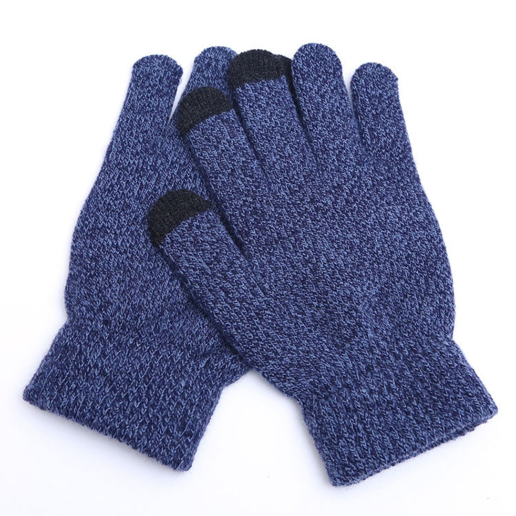 Winter Touch Screen Gloves Women Men Warm Stretch Knit Mittens Imitation Wool Thicken Full Finger Gloves, White, Grey, Black, Yellow, Navy Blue, Kids White, Kids Black, A-Navy Blue, A-Black, A-White, A-Grey, B-Grey, B-Blue, C-Yellow, C-Blue, C-Purple  ...