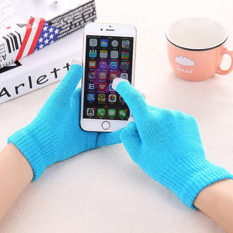 Winter Touch Screen Gloves Women Men Warm Stretch Knit Mittens Imitation Wool Thicken Full Finger Gloves, White, Grey, Black, Yellow, Navy Blue, Kids White, Kids Black, A-Navy Blue, A-Black, A-White, A-Grey, B-Grey, B-Blue, C-Yellow, C-Blue, C-Purple  ...