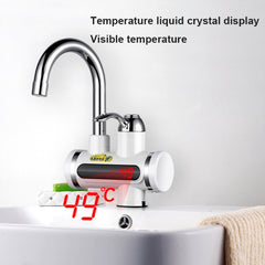 220V Kitchen Tankless Water Heater Instant Electric Faucet Electric Heater Tap with Temperature Display, Water from below, Water from side