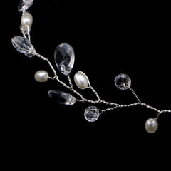 Fashion Leaves Bridal Hair Accessories Handmade Crystal Hair Jewelry Wedding Headband Headpiece for Women, Gold, Silver