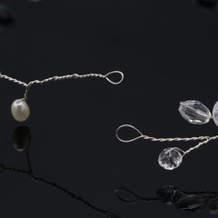 Fashion Leaves Bridal Hair Accessories Handmade Crystal Hair Jewelry Wedding Headband Headpiece for Women, Gold, Silver