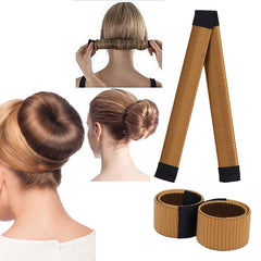 3PCS Magic Bun Women Synthetic Wig Headwear Donuts Bud Ball Twist Magic DIY Bun Maker Tools, beige, golden, dark coffee, light coffee, black, medium coffee