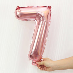 5pcs 16inch Number Foil Balloons Happy Birthday Party Wedding Balloons, Pink, 7, Gold, 5, Gold, 4