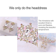 Luxury Pink Gold Pearl Bridal Crowns Handmade Tiara Bride Headband Crystal Wedding Diadem Queen Crown Wedding Hair Accessories, Pearl Crown Pink, Pearl Crown Gold, Pearl Crown White