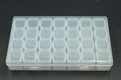 28 Slots Manicure Tool Storage Box Dustproof Independent Compartment Mini Drill Box Jewelry Box PP Pill Box