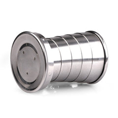 Stainless Steel Camping Folding Cup Traveling Outdoor Camping Hiking Mug Portable Collapsible Cup, S 60ML, M 150ML, L 250ML