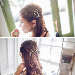 3 PCS Vintage Tree Branch Hair Clips Girls Alloy Hairpins, Length: 7.8 cm, Gold, Sliver