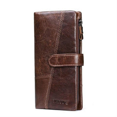 KAVIS Genuine Leather Women Wallet Long Clutch Zipper Coin Purse