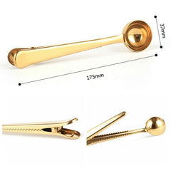Multifunction Kitchen Coffee Scoop With Clip Stainless Steel Tea Coffee Measuring Cup Coffee Scoop, Coffee Scoop(Black), Coffee Scoop(Rose Gold), Coffee Scoop(Silver), Coffee Scoop(Gold)