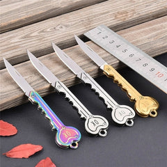 Mini Key Knife Tactical Camp Outdoor Keyring Ring Keychain Fold Self Defense Security Multi Tool