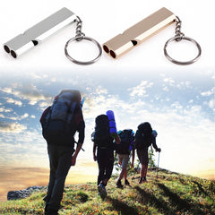 Mini Portable 120db Double Pipe High Decibel Outdoor Camping Hiking Survival Whistle Double-frequency Emnergecy Whistle Keychain, 3 PCS Silver, 3 PCS Gold