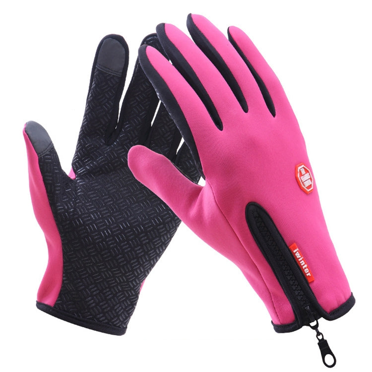 Cycling Gloves Full Finger Neoprene PU Breathable Leather Warm Winter Outdoor Sports Gloves, XL, L, M