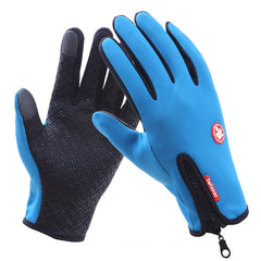 Cycling Gloves Full Finger Neoprene PU Breathable Leather Warm Winter Outdoor Sports Gloves, M, L, XL
