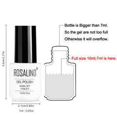 ROSALIND Gel Polish Set UV Semi Permanent Primer Top Coat Poly Gel Varnish Nail Art Manicure Gel, Capacity: 7ml, 2557, 2558, 2559, 2560, 2561, 2562