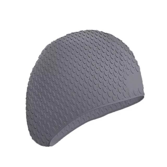 Silicone Waterproof Swimming Caps Protect Ears Long Hair Sports Swimming Cap for Adults, Silicone Long Hair Swimming Cap(Black), Silicone Long Hair Swimming Cap(Dark Blue), Silicone Long Hair Swimming Cap(Light Blue)                                    ...
