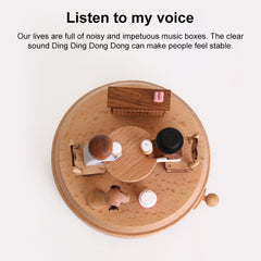 Creative Rotating Wooden Music Box Home Desktop Decoration, Lover Dating