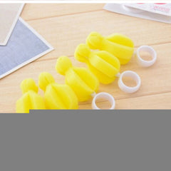 5 PCS 360 Degree Rotating Sponge yellow Baby Nipple Brush Babies Teat Cleaning Feeding Bottle Brushes Infant Pacifier Cleaner, Bottle Brushes