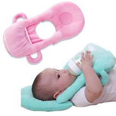 Infant Baby Bottle Rack Free Hand Bottle Holder Cotton Baby Milk Bottle Feeding Learning Nursing Pillow Cushion, Blue, Pink, Purple, Purple Flower
