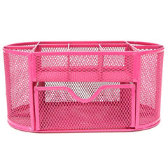 Desk Organizer 9 Grids Metal Mesh Office Pen Pencil Holder