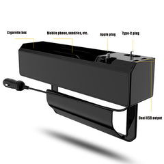 Car Seat Storage Box With Cable Car USB Charger, 2-wire, 3-wire, 2-wire + Storage Box