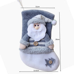 Christmas Decorations Thick Flannel Christmas Socks Gift Bag, Elderly, Snowman, Elk