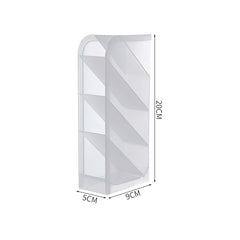 2 PCS Multi-function 4 Grid Desktop Pen Holder Office School Storage Case Clear Plastic Box Desk Pencil Organizer