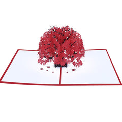 Three-Dimensional Maple Tree Greeting Card Birthday Greeting Card Red Maple Leaf 3d Card, Maple Tree Greeting Card