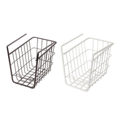 Closet Storage Rack Under The Partition Hanging Basket Storage Basket, Black, White