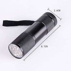 9 LEDs 395NM Mini UV Flashlight Fluorescent Agent Detection Pen Security Light