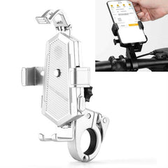 Bicycle Mobile Phone Holder Can Rotate And Adjust Fixed Aluminum Alloy Bracket Automatic Grab Bracket, Handlebar Installation, Rearview Mirror Installation