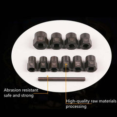 11 In 1 Damaged Nut Removal Tool Anti-Corrosion Sliding Thread Nut Extractor, 11 In 1