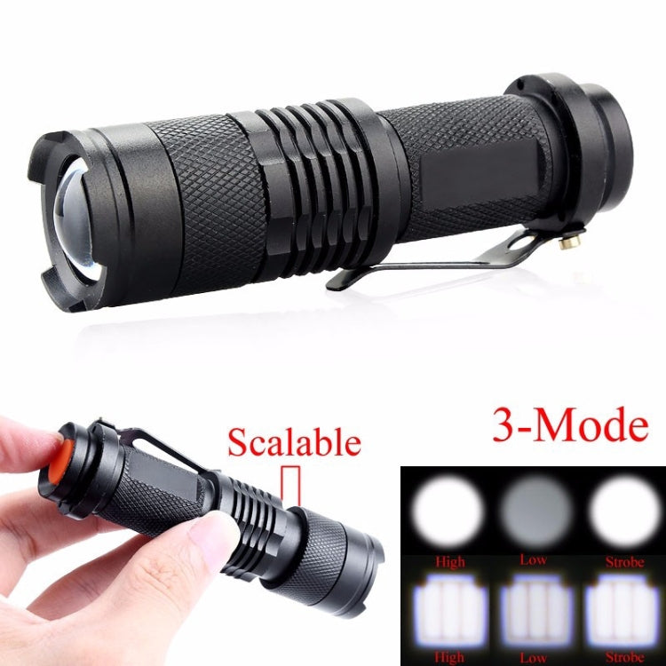 LED Outdoor Rechargeable Telescopic Zoom Mini Glare Flashlight, Single