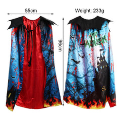 Halloween Dress Up Kids Double-Layer Printed Cloak, Free Size