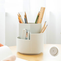 Multifunctional Round Pen Holder Office Rotating Large Capacity Pen Holder Storage Box Random Colour, Pen Storage Box