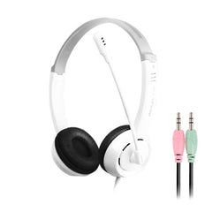 DANYIN DT326 Head-mounted Desktop Computer Children Learning Wire Headset with Microphone, Cable Length:1.8m, DT326 3.5mm Two-hole White, DT326 3.5mm Two-hole Black, DT326 Single Hole Four-level White, DT326 Single Hole Four-level Black                ...