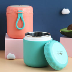Stainless Steel Soup Cup Soup Pot Lunch Box Portable Thermos Cup, Red, Green