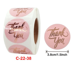 2 PCS Water Pink Hot Stamping Thank You Sticker Envelope Gift Decoration, C-22-38, C-23-38