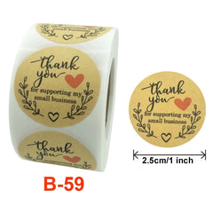Rolls Thank You Stickers Baking Gift Sealing Sticker Wedding Holiday Label, Size: 5.0cm / 2inch, 2.5cm / 1inch 3 PCS, 3.8cm / 1.5inch 3 PCS, 5.0cm / 2inch