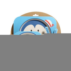 Baby Dish Tableware Set Cartoon Fork Feeding Dishes for Kids Utensils Natural Bamboo Fiber Bowl With Cup Spoon Plate