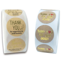 Roll Kraft Paper Hot Stamping Thanks You Baking Sticker Label, D-03, D-04
